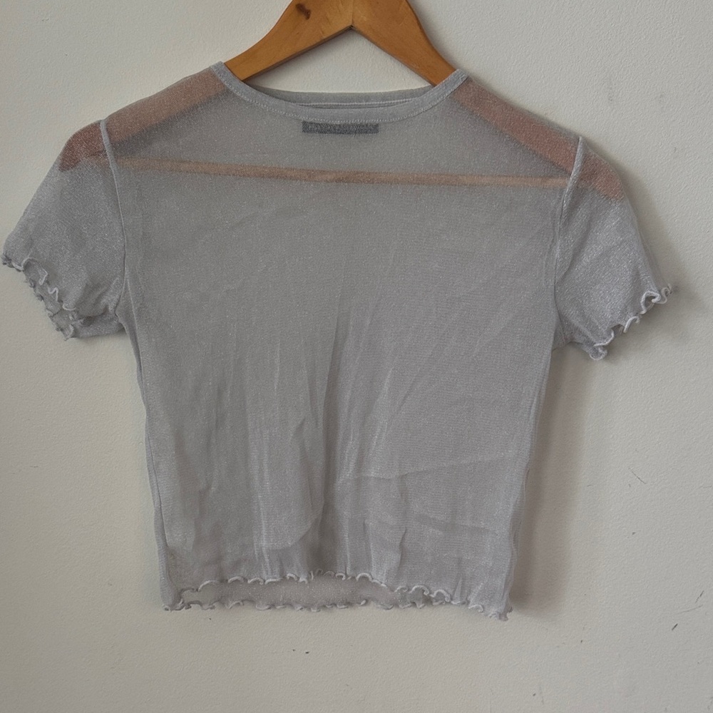 Brandy Melville Glitter Mesh crop top